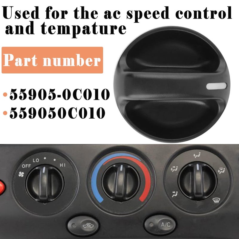 Danbojit 3 Pack 559050C010 Tundra Control Knob Compatible with 2000 2001 2002 2003 2004 2005 2006 Toyota Tundra Climate Control Knob 55905-0C010 Air Conditioner Heater Control Switch Knob - Image 3